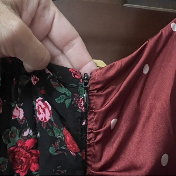 For Love and Lemons Cher Ruched Mini Dress Floral Polka Dot Medium - Picture 13 of 15